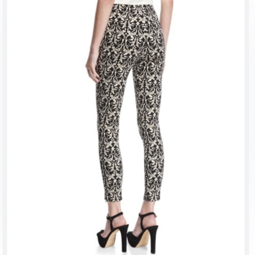 Alice + Olivia Royce Damask Side Zip Jacquard Brocade Pant - Picture 3 of 14